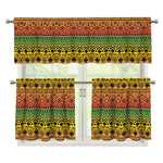 Rasta Tribal Pattern Print 3 Piece Kitchen Curtains