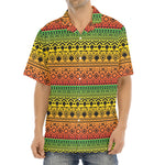 Rasta Tribal Pattern Print Aloha Shirt