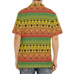 Rasta Tribal Pattern Print Aloha Shirt