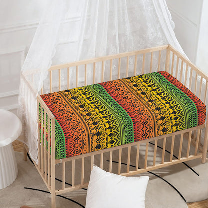 Rasta Tribal Pattern Print Baby Crib Sheet