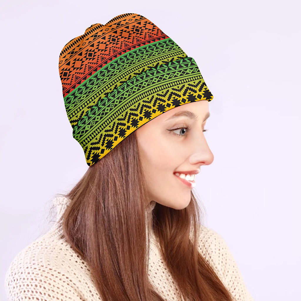 Rasta Tribal Pattern Print Beanie