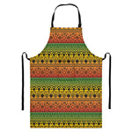 Rasta Tribal Pattern Print Bib Apron With Pocket