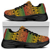 Rasta Tribal Pattern Print Black Chunky Shoes