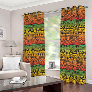 Rasta Tribal Pattern Print Blackout Grommet Curtains