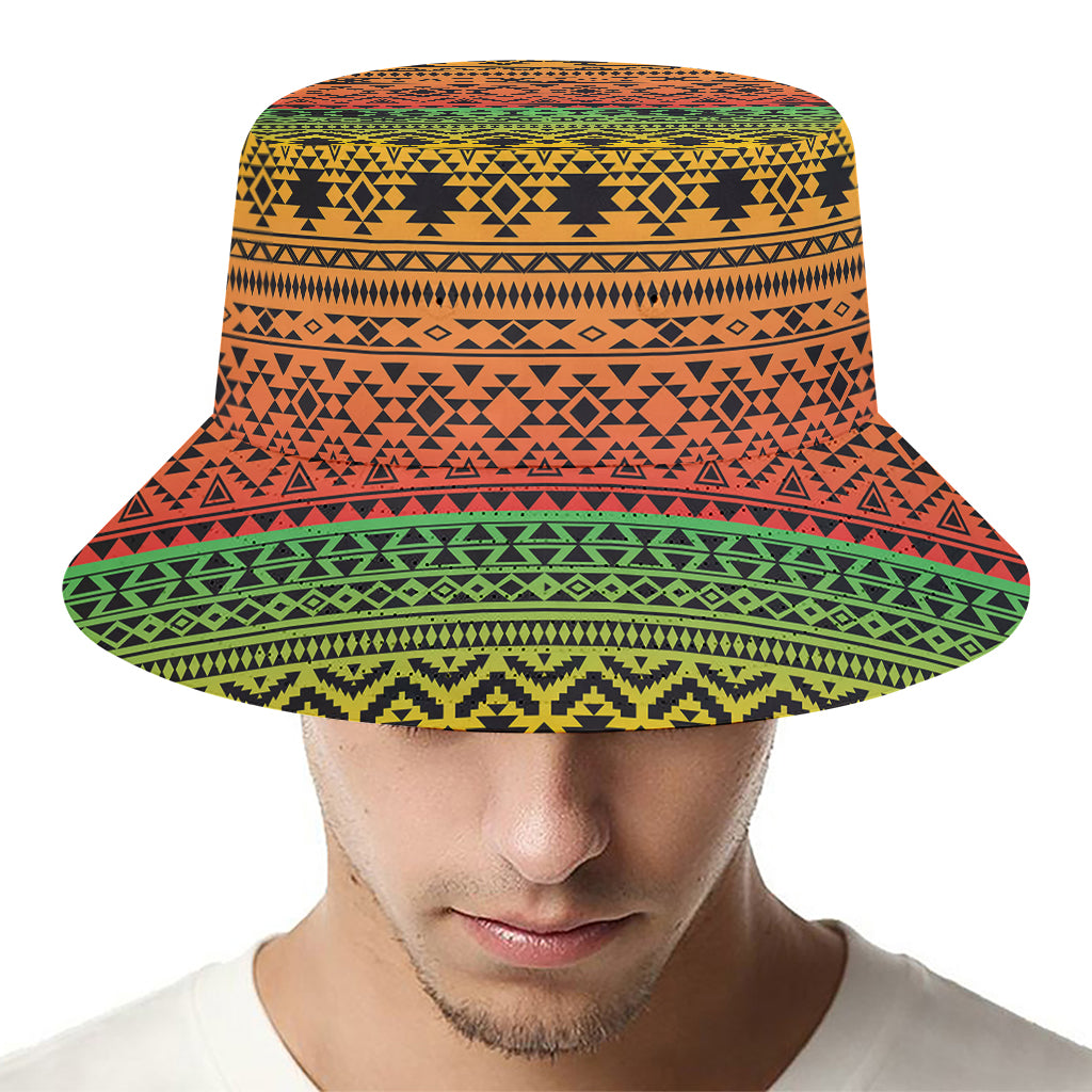 Rasta Tribal Pattern Print Bucket Hat