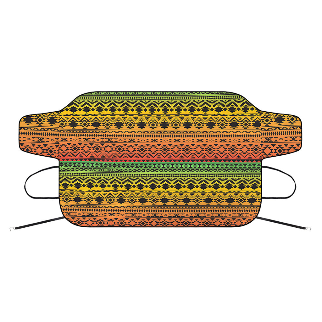 Rasta Tribal Pattern Print Car Windshield Snow Cover