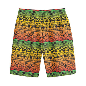 Rasta Tribal Pattern Print Cotton Shorts