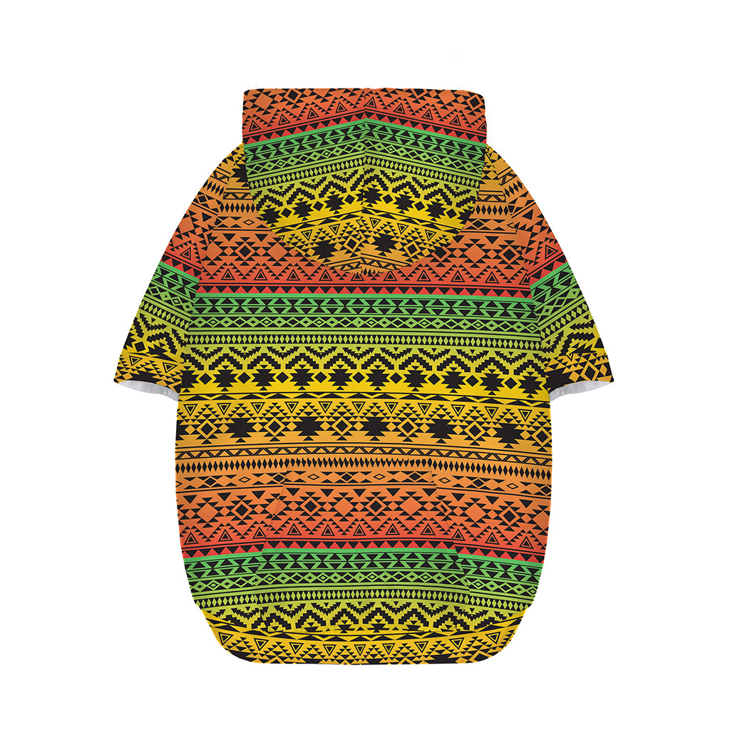 Rasta Tribal Pattern Print Dog Zip Up Hoodie