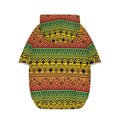 Rasta Tribal Pattern Print Dog Zip Up Hoodie