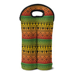 Rasta Tribal Pattern Print Double Neoprene Wine Tote