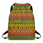 Rasta Tribal Pattern Print Drawstring Backpack
