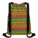 Rasta Tribal Pattern Print Drawstring Backpack