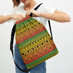 Rasta Tribal Pattern Print Drawstring Backpack