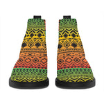 Rasta Tribal Pattern Print Flat Ankle Boots