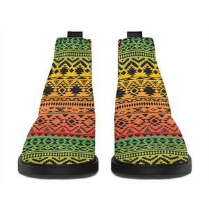 Rasta Tribal Pattern Print Flat Ankle Boots