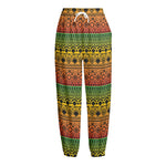 Rasta Tribal Pattern Print Fleece Lined Knit Pants