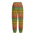 Rasta Tribal Pattern Print Fleece Lined Knit Pants