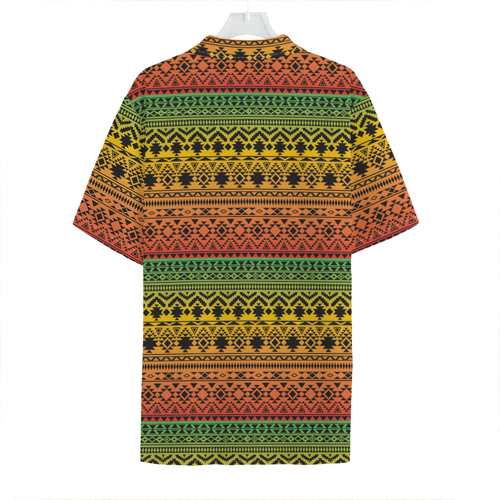 Rasta Tribal Pattern Print Hawaiian Shirt