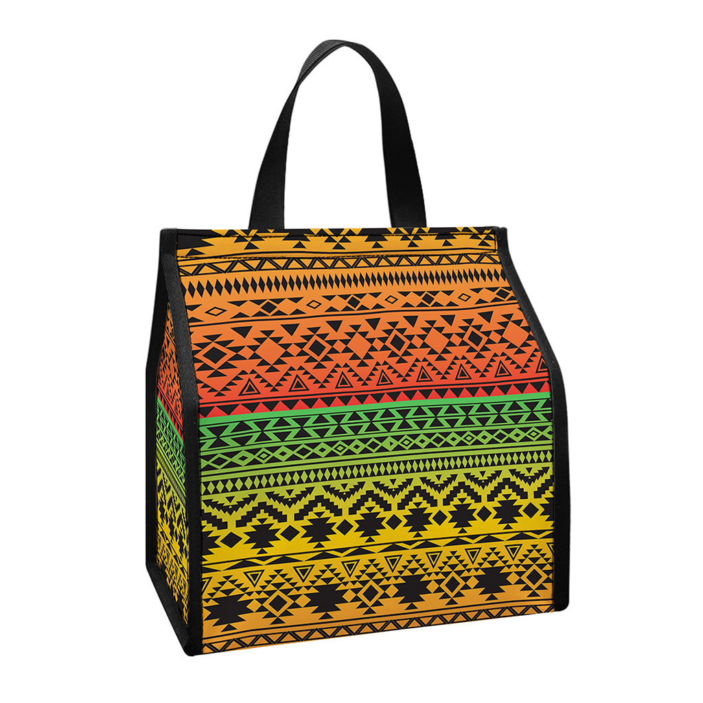 Rasta Tribal Pattern Print Insulated Lunch Tote