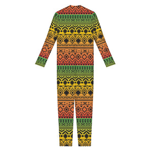 Rasta Tribal Pattern Print Jumpsuit