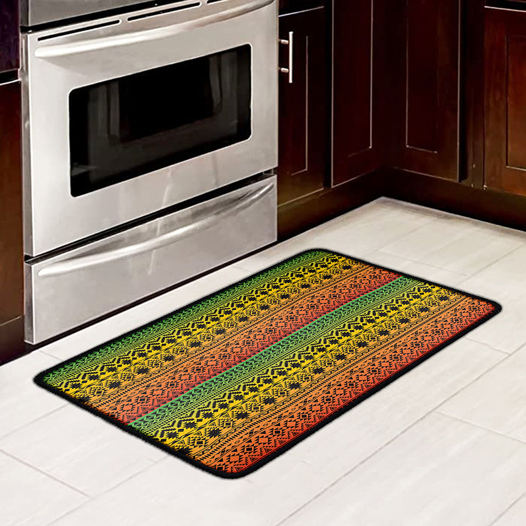 Rasta Tribal Pattern Print Kitchen Mat