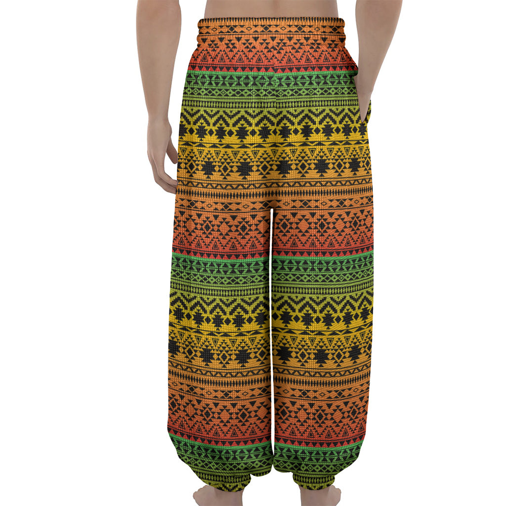 Rasta Tribal Pattern Print Lantern Pants