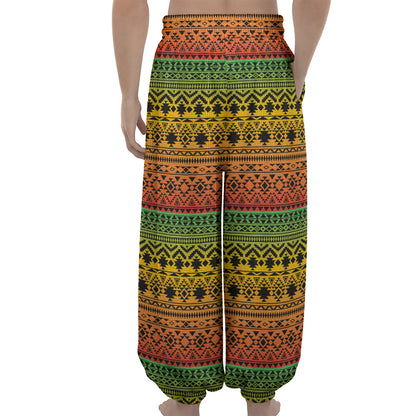 Rasta Tribal Pattern Print Lantern Pants