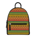 Rasta Tribal Pattern Print Leather Backpack