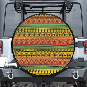 Rasta Tribal Pattern Print Leather Spare Tire Cover