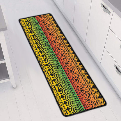 Rasta Tribal Pattern Print Long Kitchen Mat