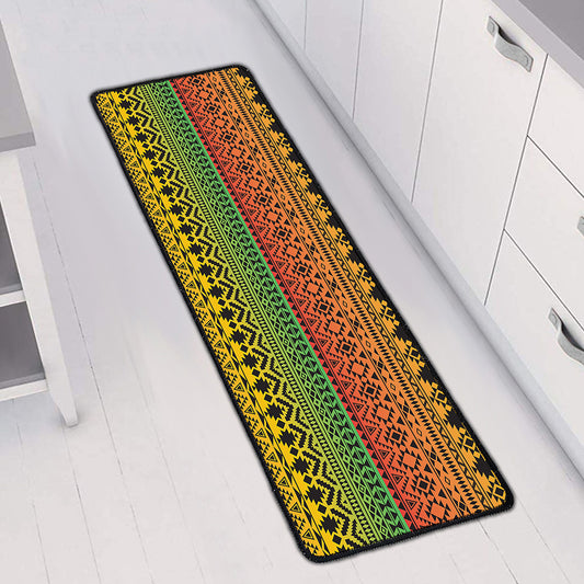 Rasta Tribal Pattern Print Long Kitchen Mat