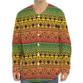 Rasta Tribal Pattern Print Long Sleeve Baseball Jersey