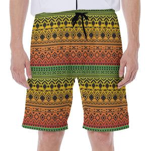 Rasta Tribal Pattern Print Men's Beach Shorts