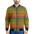 Rasta Tribal Pattern Print Men's Bomber Jacket