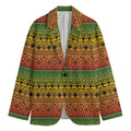 Rasta Tribal Pattern Print Men's Cotton Blazer