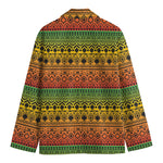 Rasta Tribal Pattern Print Men's Cotton Blazer