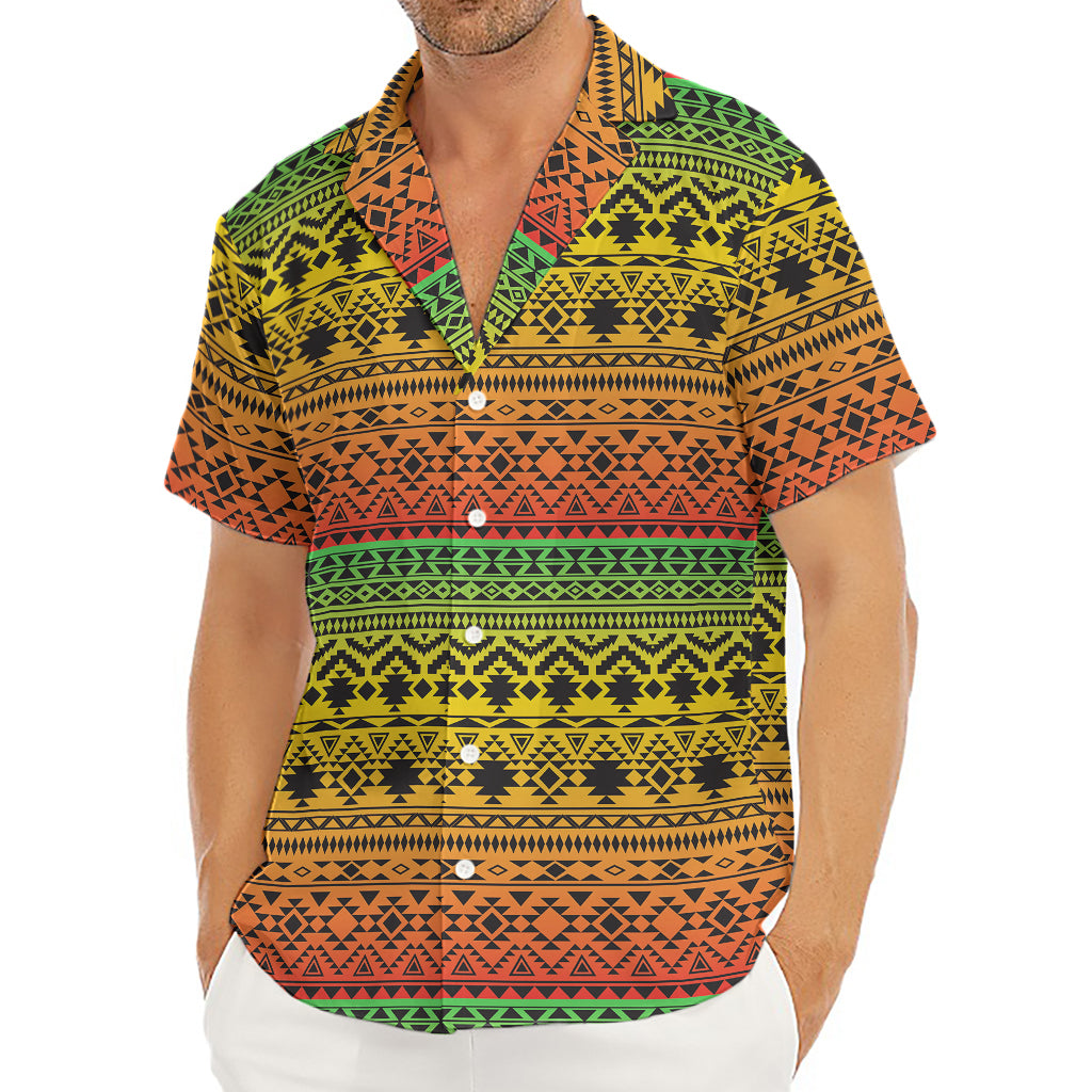 Rasta Tribal Pattern Print Men's Deep V-Neck Shirt