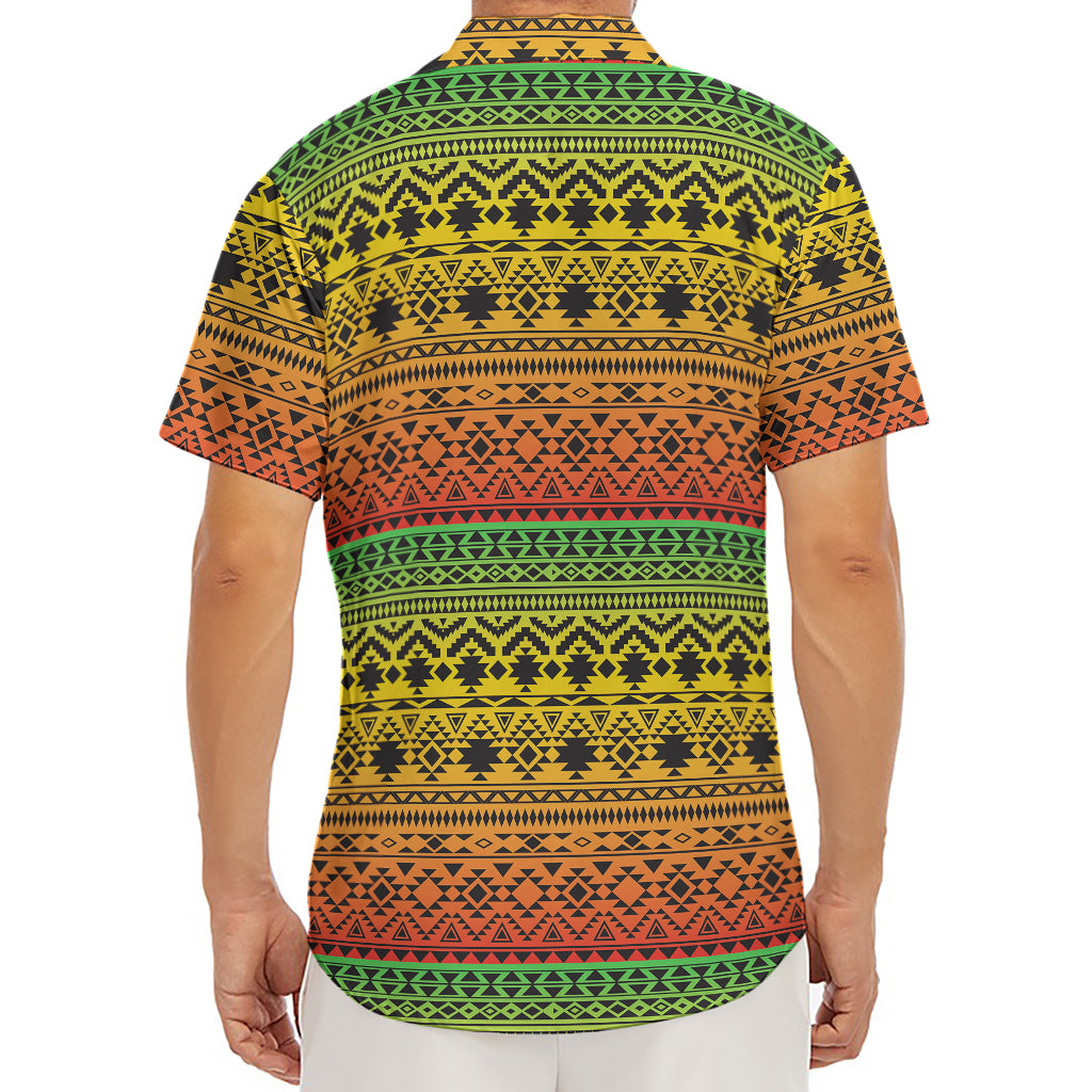 Rasta Tribal Pattern Print Men's Deep V-Neck Shirt