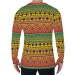 Rasta Tribal Pattern Print Men's Long Sleeve T-Shirt