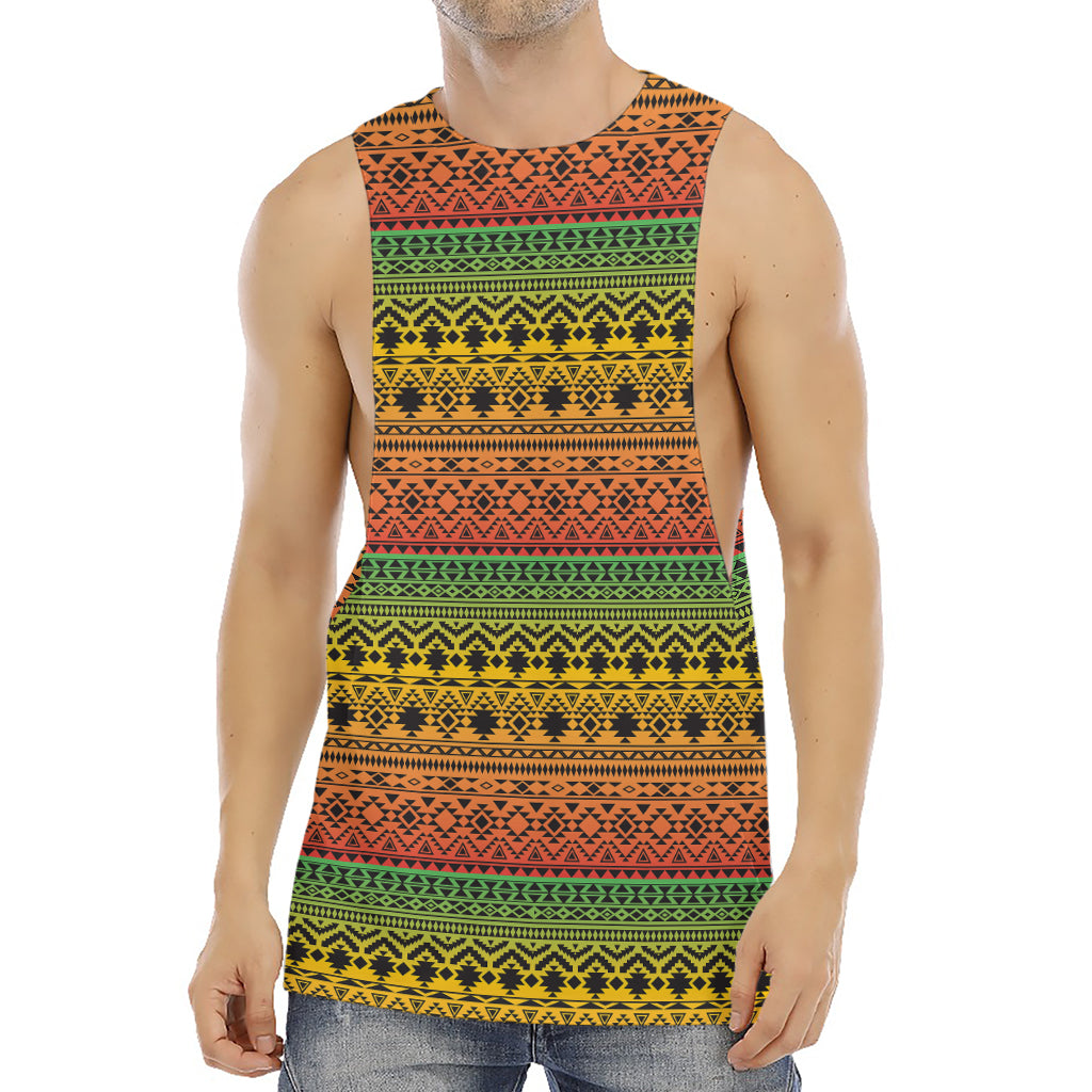 Rasta Tribal Pattern Print Men's Muscle Tank Top