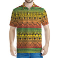 Rasta Tribal Pattern Print Men's Polo Shirt