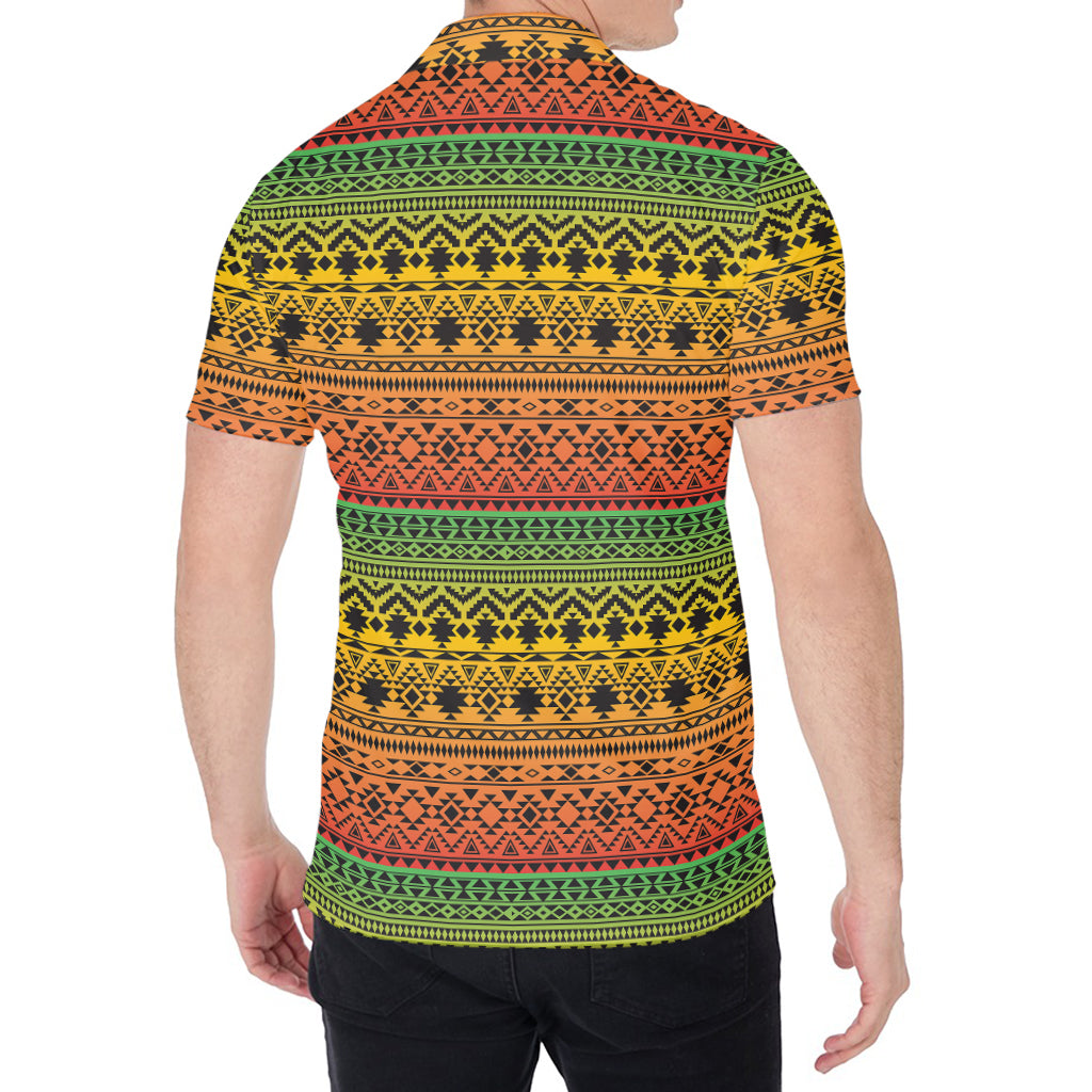 Rasta Tribal Pattern Print Men's Shirt