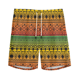 Rasta Tribal Pattern Print Men's Sports Shorts