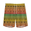 Rasta Tribal Pattern Print Men's Sports Shorts