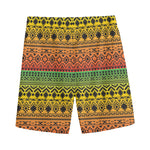 Rasta Tribal Pattern Print Men's Sports Shorts