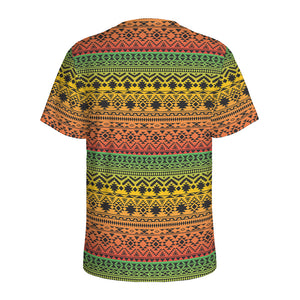 Rasta Tribal Pattern Print Men's Sports T-Shirt