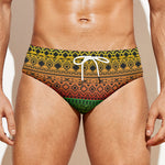 Rasta Tribal Pattern Print Men's Swim Briefs