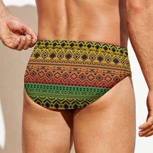 Rasta Tribal Pattern Print Men's Swim Briefs