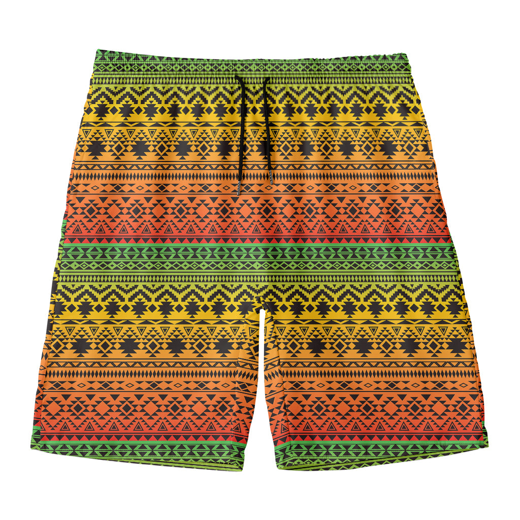 Rasta Tribal Pattern Print Men's Swim Trunks