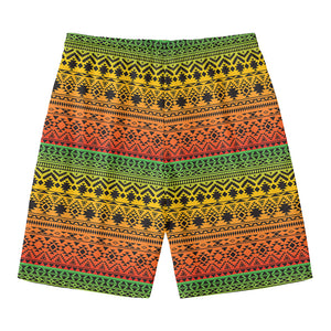 Rasta Tribal Pattern Print Men's Swim Trunks